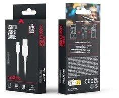 Maxlife kabelis USB - USB-C 1,0 m 2A baltos spalvos