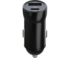 Maxlife MXCC-04 PD QC automobilinis įkroviklis 1x USB-C 1x USB 20W juodas