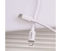 Maxlife MXTC-06-20C PD QC įkroviklis 1x USB-C 20W baltos spalvos + USB-C - Lightning kabelis 20W