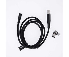 Maxlife MXUC-03 magnetic kabelis USB - Lightning + USB-C + microUSB 1,0 m 3A juodos spalvos nylon
