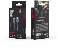 Maxlife MXUC-04 kabelis USB - USB-C 1,0 m 3A violetinės spalvos