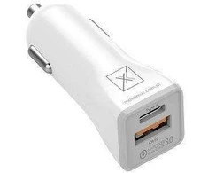 „Maxximus ŁAD. SAM. MX KAPPA 18W PD+QC, USB-A+C + C/LIGHTNING 20W PD“ laidas, baltos spalvos/Baltas