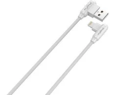 Maxximus Kabelis MX CORNER FAST CHARGE LIGHTNING 2.4A / 1m, baltos spalvos