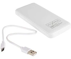 Maxximus POWERBANK MX COCO 10 000 mAh, 2xUSB, 10W Li-Po, baltos spalvos + kabelis micro USB