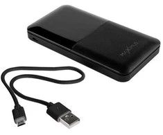 Maxximus IŠORINĖ BATERIJA MX ROTH 10 000 mAh, 2XUSB, 10W Li-Po, JUODA, + microUSB LAIDAS