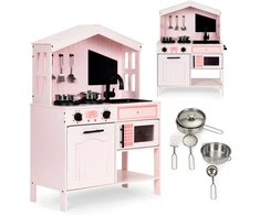 Ecotoys Vaikiška medinė virtuvė Eco Toys PLK563P su priedais