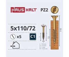 Medsraigčiai Haushalt, 5 x 110/72 mm, ZN, PZ2, 5 vnt.