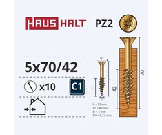 Medsraigčiai Haushalt, 5 x 70/42, ZN, PZ2, 10 vnt.