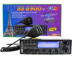 Mėgėjiška radijo stotis CRT SS 6900 VOX CB, AM, FM, USB, SSB, CW, PA, 28-29.7Mhz, ASQ, RF Gain, Roger Beep, 12V, programuojama