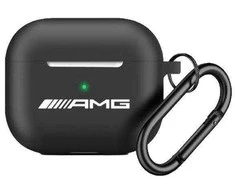 Mercedes Benz Apple AirPods Pro ausinių dėklas 2 AMG silikoninis Baltas Logo (AMAP2RBK) juodos spalvos
