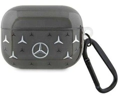 Mercedes Benz Apple AirPods Pro Mercedes Cover Large Star Pattern (MEAP8DPMGS) ausinių dėklas juodos spalvos