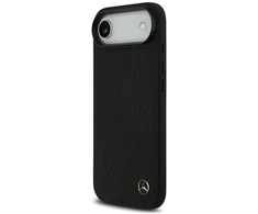 Mercedes Leather Large Laurel Leave MagSafe dėklas iPhone Air, juodos spalvos