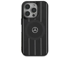 Mercedes MEHMP16S23HRSK Apple iPhone 16 6.1" dėklas telefonui juodos spalvos MB Double Layer Crossed Lines MagSafe