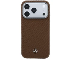 Mercedes PU Leather Semi Wrap MagSafe dėklas skirtas Apple iPhone 17 Pro Max Camel