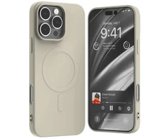 „Mercury MagSafe“ pusiau silikoninis dėklas „Apple iPhone 16 Pro Max 6,9" (akmens spalvos)