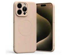 Mercury MagSafe Semi-Silikoninis Apple iPhone 15 Pro Max 6,7" dėklas telefonui rožinės spalvos sand