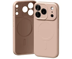 Mercury pusiau silikoninis Magsafe dėklas Samsung Galaxy A57 Rožinis SAND