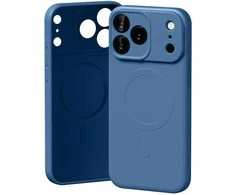 Mercury Semi-Silicone MagSafe dėklas skirtas Apple iPhone 17 Pro Max mėlynos spalvos