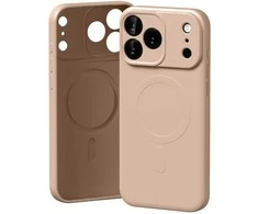 Mercury Semi-Silicone MagSafe dėklas skirtas Apple iPhone 17 Pro Max rožinės spalvos Sand