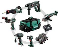 METABO COMBO RINKINYS 18V 6.1 (SB18LTX +SSW18LTX300BL +KH18LTX24 +W18L9-125QUICK +SSEP18LT +ULA) 4×4,0Ah KREPŠYS