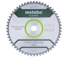 Pjovimo diskas medienai Metabo 628693000; WZ; 305x30 mm; Z56; 5°