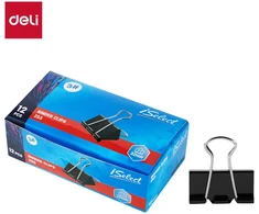 Metaliniai spaustukai DELI 32mm, 12vnt./pak., juodos spalvos