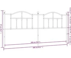 Metalinis galvūgalis, baltos spalvos, 200cm