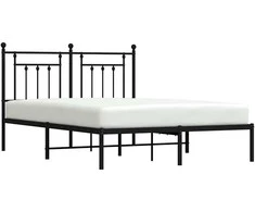 Lova Metalinis lovos rėmas su galvūgaliu, juodos spalvos, 140x190cm
