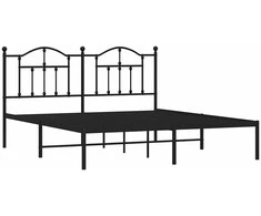 Lova Metalinis lovos rėmas su galvūgaliu, juodos spalvos, 183x213cm