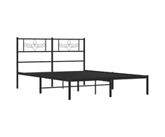 Lova Metalinis lovos rėmas su galvūgaliu, juodos spalvos, 135x190cm