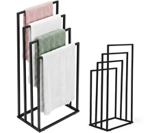 Metalinis pastatomas rankšluosčių stovas su 4 laikikliais, juodas, ModernHome