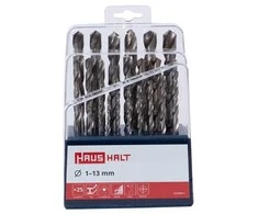 Grąžtas Metalo grąžtų komplektas HAUSHALT, 25 vnt. 1–13 mm