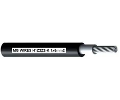 MG0 Photovoltaic cable // MG Wires // 1x6mm2, 0.6/1kV juodas H1Z2Z2-K-6mm2 BK, 50m package