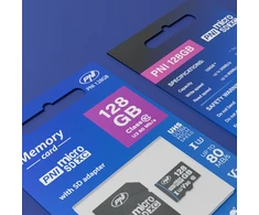 „MicroSD“ PNI 128 GB atminties kortelė su SD adapteriu, 10 klasė, 80 Mb/s, V30