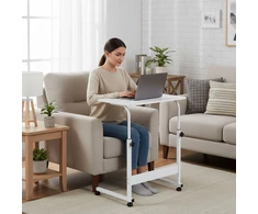 Mobile laptop table – side desk for armchair and sofa in baltos spalvos, ModernHome
