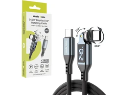 Mobile Origin 240W Ekranas 540° Rotating USB-C to USB-C Cable 1.8 m CB16