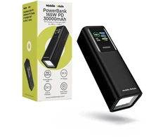 Mobile Origin 30000 mAh išorinė baterija su TFT ekranu ir žibintuvėliu PB17 – 2x USB-C + USB-A