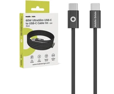 „Mobile Origin“ 60 W itin plonas USB-C į USB-C laidas, 1 m, CB11, Juodas