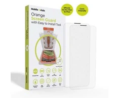 Mobile Origin Oranžinė ekrano apsauga iPhone 15 Pro Max/15 Plus su patogiu aplikatoriumi, 2 vnt.