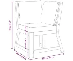 Modulinė kampinė sofa su kreminėmis pagalvėmis, akacija