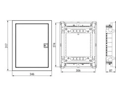 Modulinis skydas ETI ECG14MEDIA-I, potink, IP30, 14 mod.