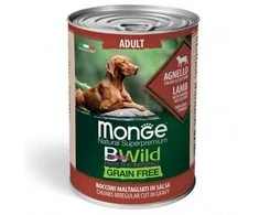 Monge Bwild adult konservuotas pašaras su ėriena, moliūgais ir cukinijomis 400g