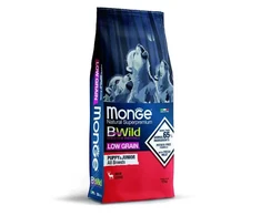 Monge BWILD All Breeds Puppy&amp;Junior sausas pašaras šuniukams su elniena 12 kg