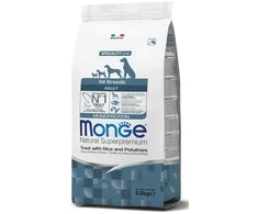 Monge Dry Dog All Br. Adult Monoprotein upėtakis, ryžiai and bulvės 2.5kg
