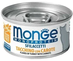 Monge Monoprotein - Cat Flakes su kalakutiena ir morkomis, suaugusioms katėms 80g