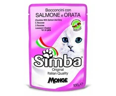 Monge Simba konservuotas pašaras katėms su lašiša ir karšiu 100g