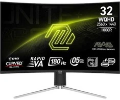 Monitorius MSI MAG 325CQRF QD E2 31.5" / WQHD / 180Hz / 0.5ms (GtG) / curved / juodos spalvos