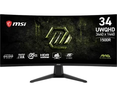 Monitorius MSI MAG 346CQDF E20 - UWQHD: 200Hz, HD: 400Hz | 3440x1440| Rapid VA Curve 1500R | 34"