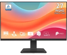 Monitorius MSI PRO MP273Q E7 / 68,6 cm (27″) / 2560 x 1440 (WQHD) / IPS / 75Hz / 4 ms (GTG) / 250 nits / 1000:1