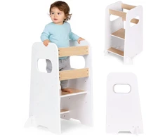 Montessori virtuvės pagalbininkas, reguliuojamas vaikiškas laiptelis-kėdutė ECOTOYS